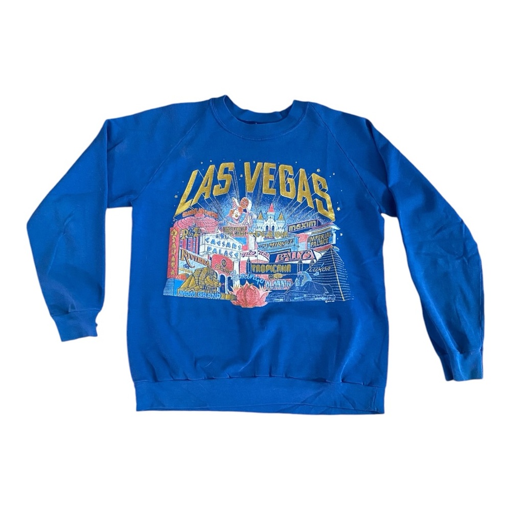 Vintage K Products Sweatshirt Las Vegas Medium Blue Made In USA